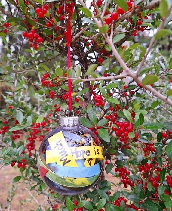 christmas ornament hanging on a tree